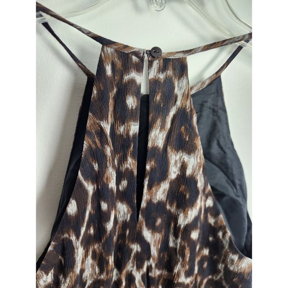 Muse Exclusively For Boston Proper Women's Sz. 2 Silk Leopard Print Maxi Dress - Picture 7 of 8